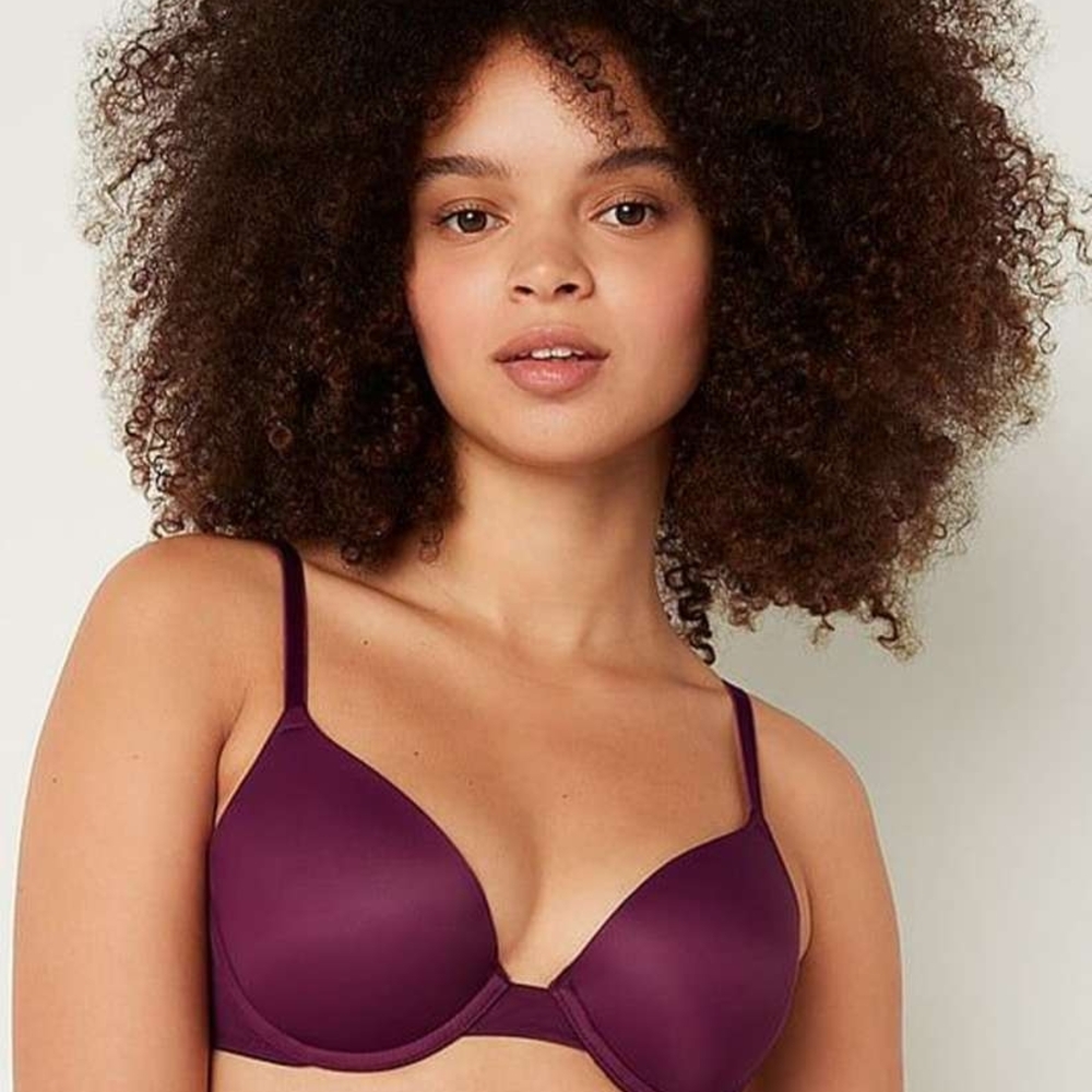 PINK Victoria's Secret Wear Everywhere Push Up Fuschia Burgundy Convertible 32C